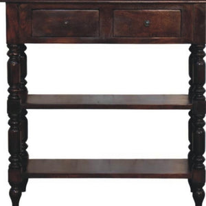 HomeRoots 18" Handcrafted Brown Solid Wood End Table with Drawer & Shelf - Versatile Rustic Accent Piece 719328