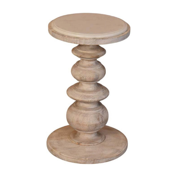 HomeRoots 28" Solid Mango Wood End Table with Drawer & Open Shelf – Stylish, Versatile Accent for Any Room 719330