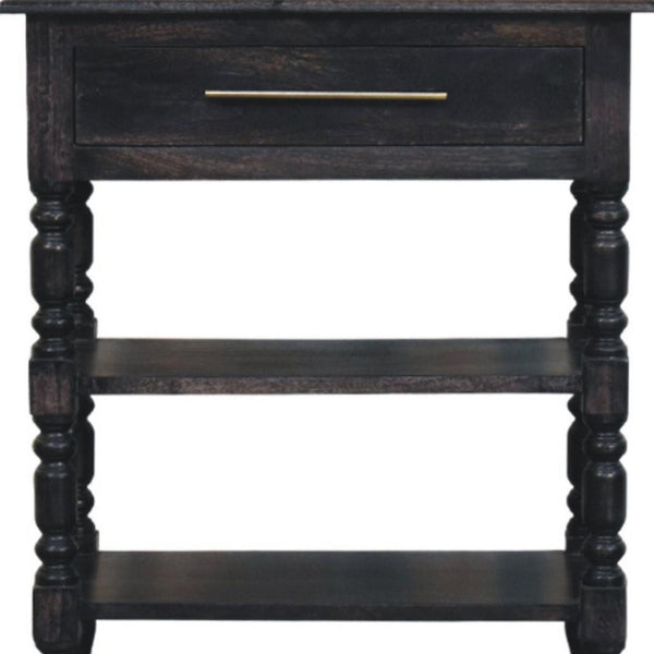 HomeRoots 24" Handcrafted Solid Wood End Table with Drawer & Shelf - Timeless Design for Any Room Decor 719331