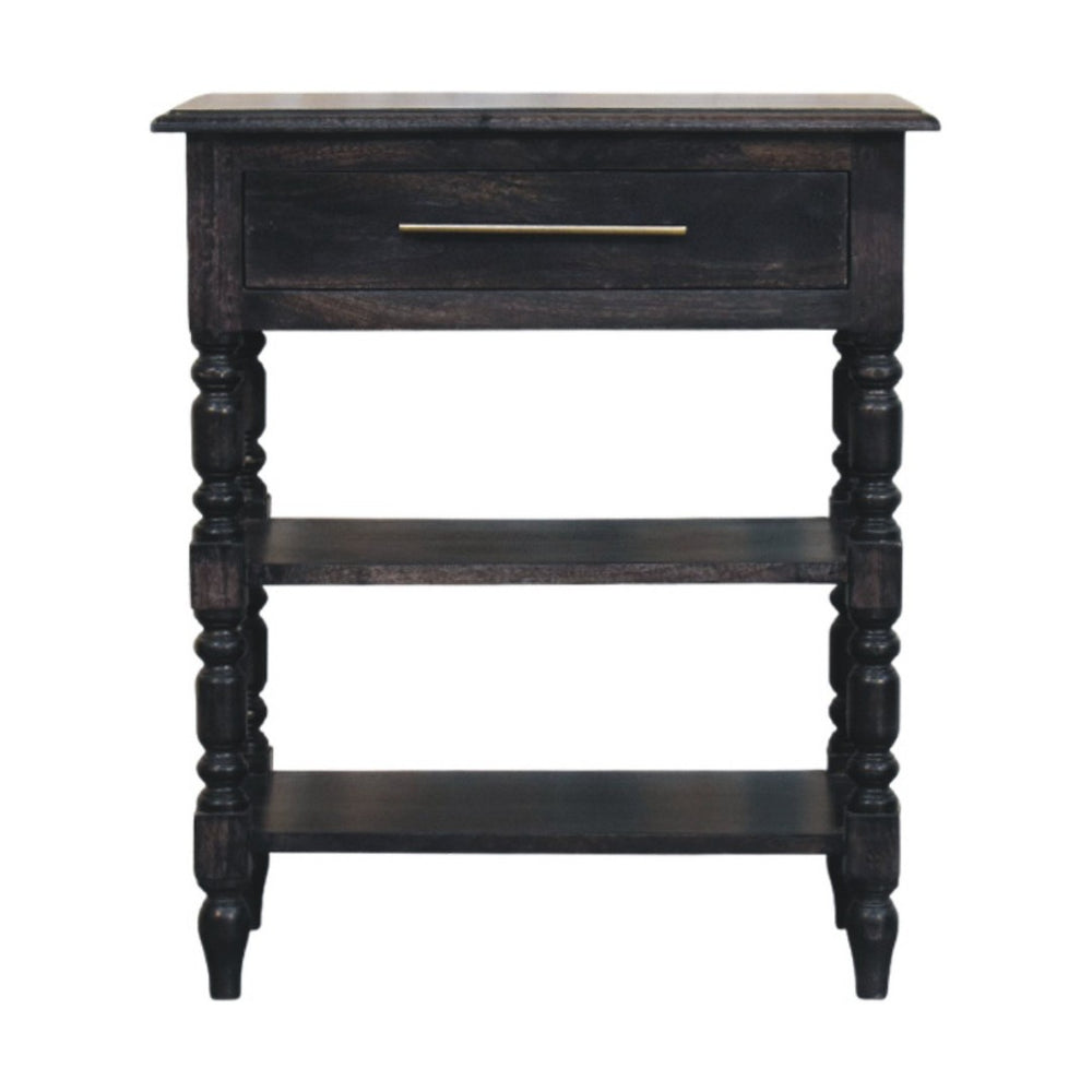 HomeRoots 24" Handcrafted Solid Wood End Table with Drawer & Shelf - Timeless Design for Any Room Decor 719331