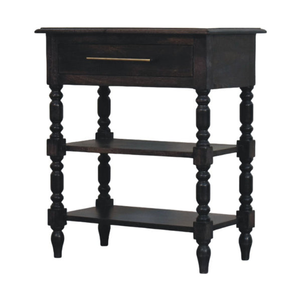 HomeRoots 24" Handcrafted Solid Wood End Table with Drawer & Shelf - Timeless Design for Any Room Decor 719331