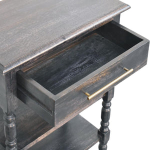 HomeRoots 24" Handcrafted Solid Wood End Table with Drawer & Shelf - Timeless Design for Any Room Decor 719331
