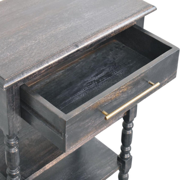 HomeRoots 24" Handcrafted Solid Wood End Table with Drawer & Shelf - Timeless Design for Any Room Decor 719331