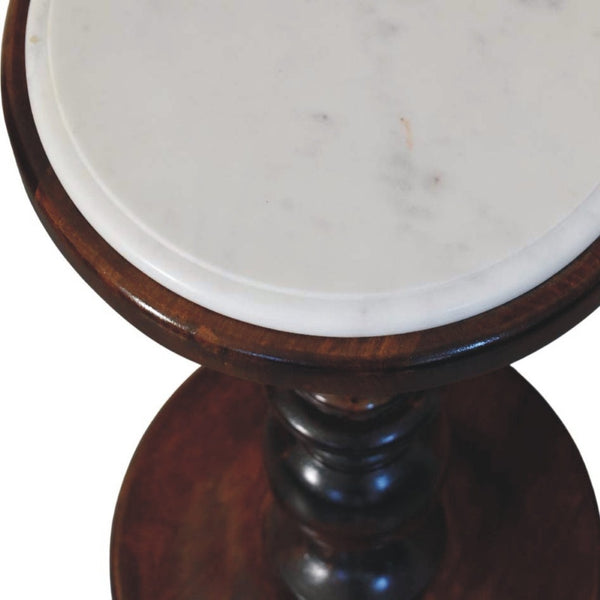 HomeRoots 16" Handcrafted Solid Mango Wood End Table - Versatile, Compact Design with Timeless Brown Finish 719332