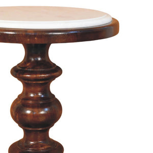 HomeRoots 16" Handcrafted Solid Mango Wood End Table - Versatile, Compact Design with Timeless Brown Finish 719332