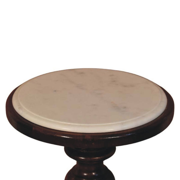 HomeRoots 16" Handcrafted Solid Mango Wood End Table - Versatile, Compact Design with Timeless Brown Finish 719332
