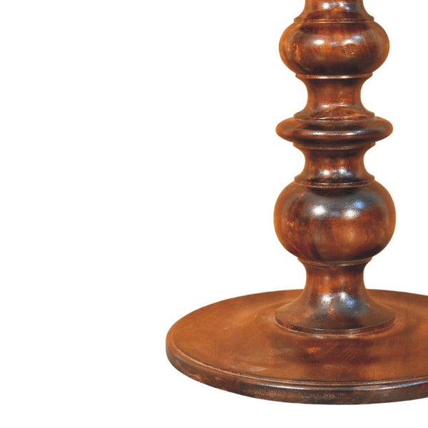 HomeRoots 16" Handcrafted Solid Mango Wood End Table - Versatile, Compact Design with Timeless Brown Finish 719332
