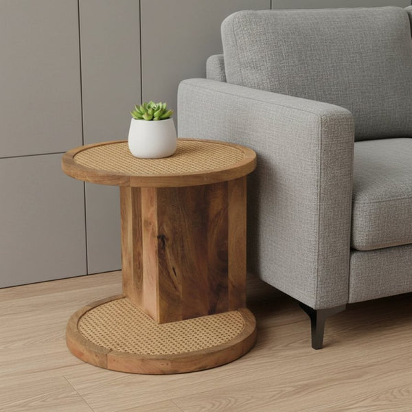 HomeRoots 18" Handcrafted Brown Mango Wood End Table – Unique Charm, Versatile Accent for Any Space 719334