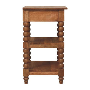 HomeRoots 28" Brown Solid Wood End Table with Drawer & Shelf - Handcrafted Mango Wood, Versatile & Stylish Accent 719336