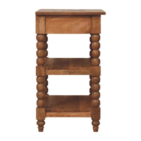 HomeRoots 28" Brown Solid Wood End Table with Drawer & Shelf - Handcrafted Mango Wood, Versatile & Stylish Accent 719336