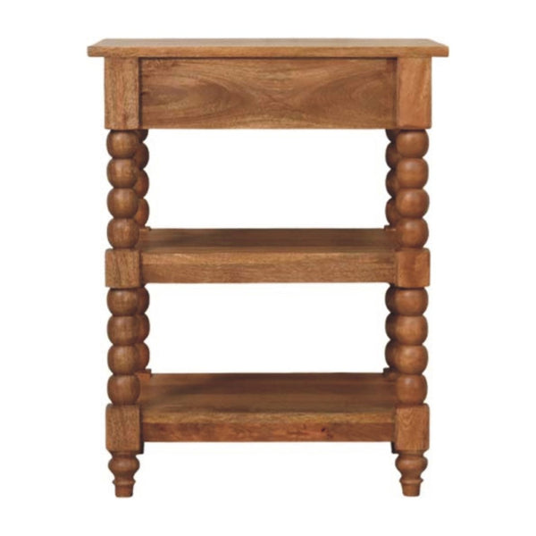 HomeRoots 28" Brown Solid Wood End Table with Drawer & Shelf - Handcrafted Mango Wood, Versatile & Stylish Accent 719336