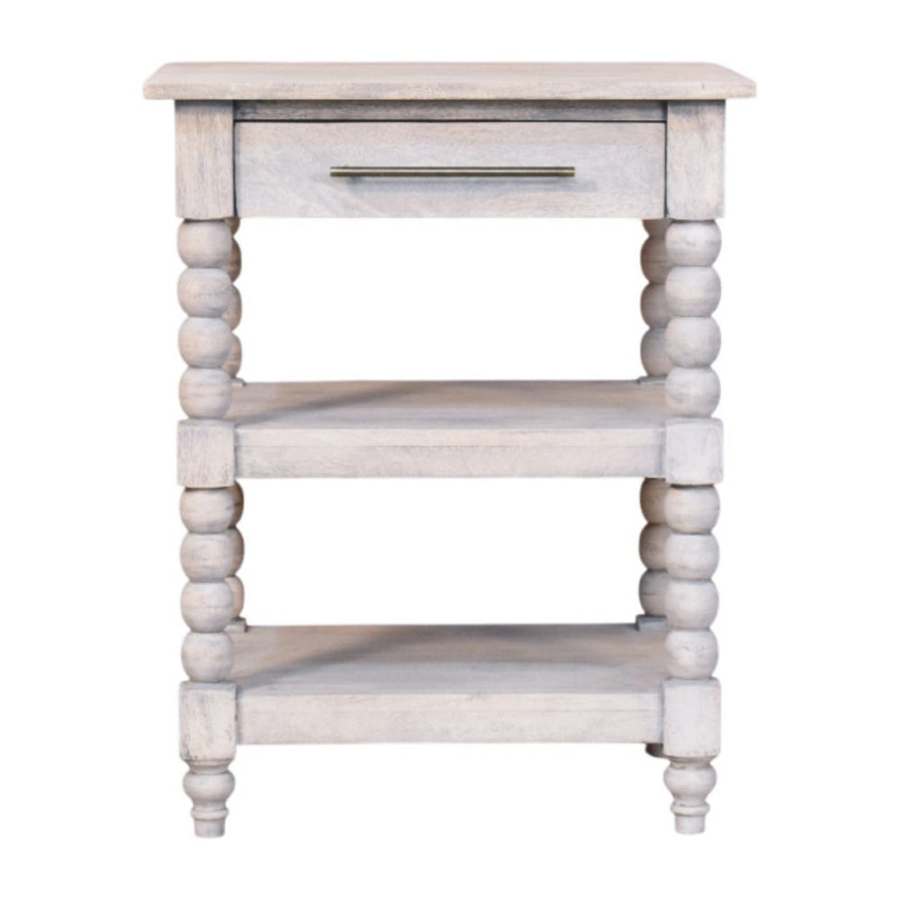 HomeRoots 22" Charming Brown Solid Wood End Table with Drawer & Shelf – Perfect for Home Décor & Storage! 719337