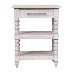 HomeRoots 22" Charming Brown Solid Wood End Table with Drawer & Shelf – Perfect for Home Décor & Storage! 719337