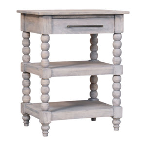 HomeRoots 22" Charming Brown Solid Wood End Table with Drawer & Shelf – Perfect for Home Décor & Storage! 719337