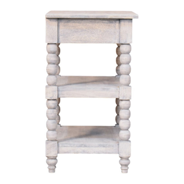 HomeRoots 22" Charming Brown Solid Wood End Table with Drawer & Shelf – Perfect for Home Décor & Storage! 719337