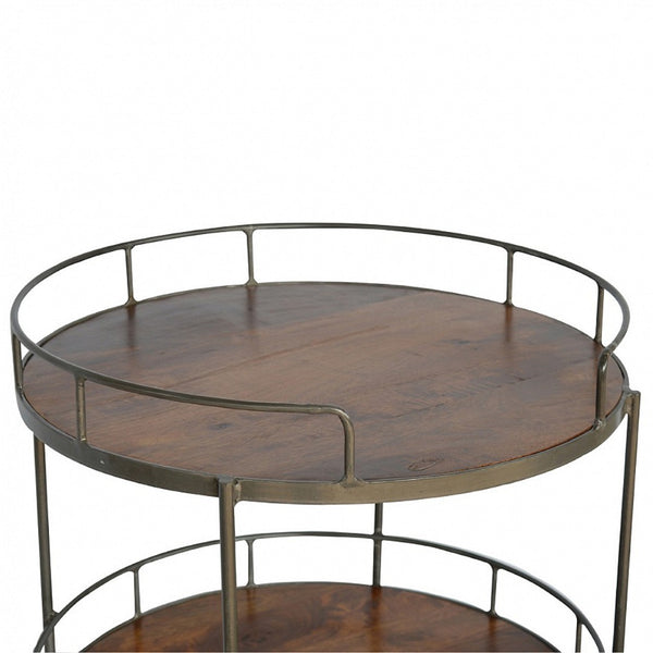 HomeRoots 24" Handcrafted Brown Solid Wood End Table with Drawer & Shelf – Versatile, Timeless Design for Any Room 719339