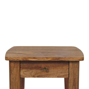 HomeRoots 24" Handcrafted Solid Mango Wood End Table with Drawer & Shelf - Versatile Accent for Any Space 719340