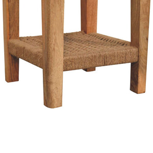 HomeRoots 24" Handcrafted Solid Mango Wood End Table with Drawer & Shelf - Versatile Accent for Any Space 719340