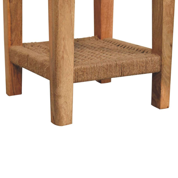 HomeRoots 24" Handcrafted Solid Mango Wood End Table with Drawer & Shelf - Versatile Accent for Any Space 719340
