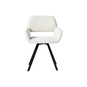 HomeRoots Set of Two Modern Espresso Faux Suede Dining Arm Chairs with Swivel Steel Legs for Comfort & Style 719344