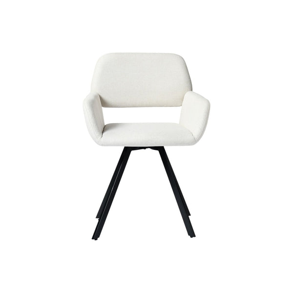 HomeRoots Set of Two Modern Espresso Faux Suede Dining Arm Chairs with Swivel Steel Legs for Comfort & Style 719344