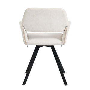 HomeRoots Set of Two Modern Espresso Faux Suede Dining Arm Chairs with Swivel Steel Legs for Comfort & Style 719344