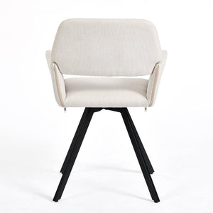 HomeRoots Set of Two Modern Espresso Faux Suede Dining Arm Chairs with Swivel Steel Legs for Comfort & Style 719344