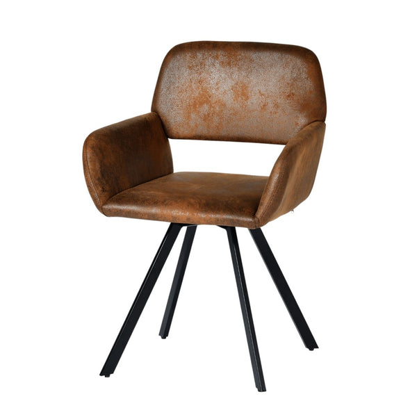 HomeRoots Set of Two Stylish Green & Brown Velvet Dining Chairs with Sturdy Steel Frame for Versatile Use 719345
