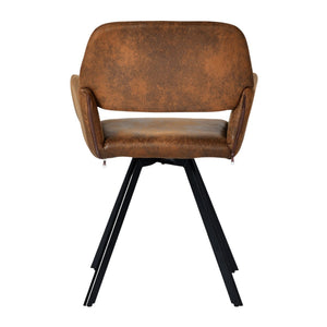 HomeRoots Set of Two Stylish Green & Brown Velvet Dining Chairs with Sturdy Steel Frame for Versatile Use 719345