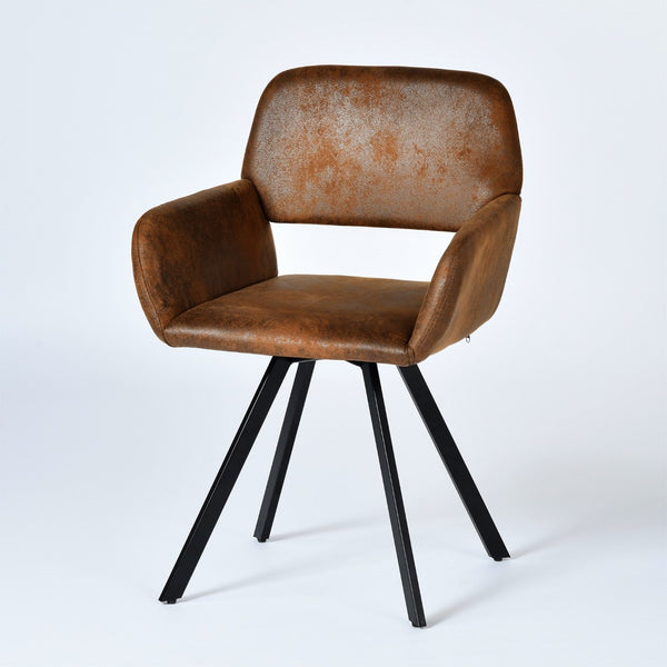 HomeRoots Set of Two Stylish Green & Brown Velvet Dining Chairs with Sturdy Steel Frame for Versatile Use 719345