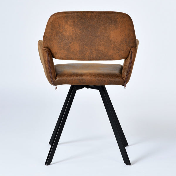 HomeRoots Set of Two Stylish Green & Brown Velvet Dining Chairs with Sturdy Steel Frame for Versatile Use 719345