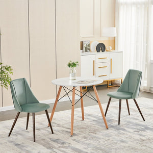 HomeRoots Set of Two 27" Gray and Oak Swivel Bar Chairs - Stylish, Comfortable, and Space-Saving Seating Solution 719346