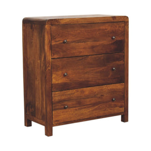 HomeRoots 28" Brown Solid Wood Sideboard with Three Drawers – Stylish Storage for Modern & Transitional Spaces 719348