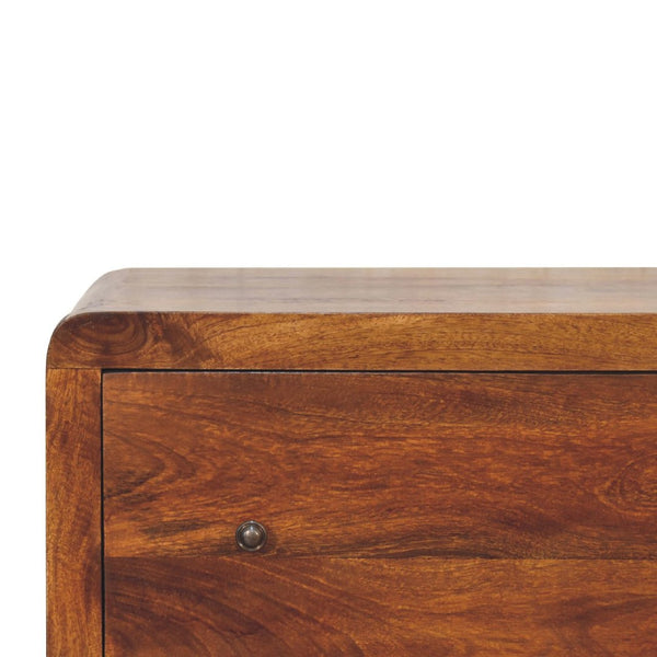 HomeRoots 28" Brown Solid Wood Sideboard with Three Drawers – Stylish Storage for Modern & Transitional Spaces 719348