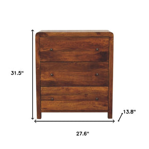 HomeRoots 28" Brown Solid Wood Sideboard with Three Drawers – Stylish Storage for Modern & Transitional Spaces 719348