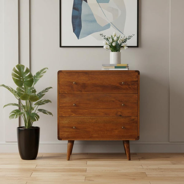 HomeRoots 24" Solid Wood Sideboard in Rich Brown Finish - Stylish Storage Solution for Every Room & Occasion 719349
