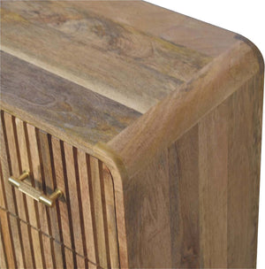 HomeRoots 28" Brown Solid Wood Sideboard with Two Drawers - Stylish, Versatile Storage for Any Room Decor! 719351