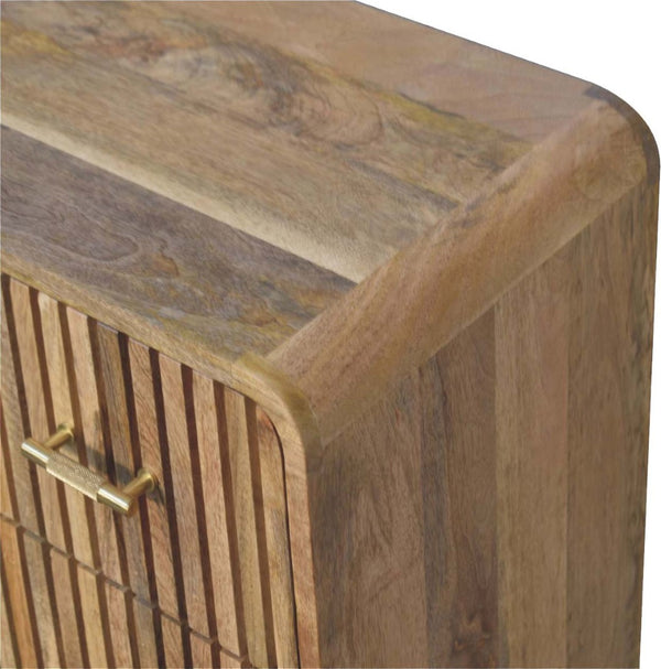 HomeRoots 28" Brown Solid Wood Sideboard with Two Drawers - Stylish, Versatile Storage for Any Room Decor! 719351