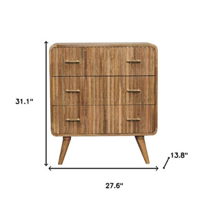 HomeRoots 28" Brown Solid Wood Sideboard with Two Drawers - Stylish, Versatile Storage for Any Room Decor! 719351