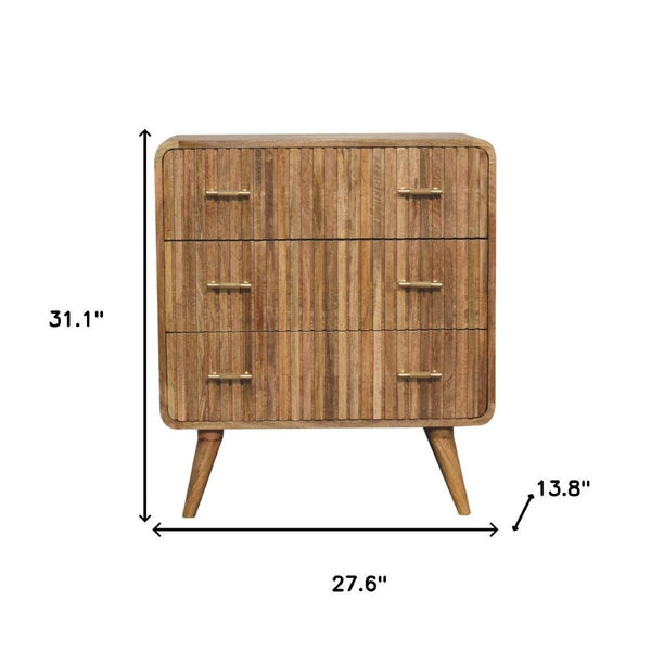 HomeRoots 28" Brown Solid Wood Sideboard with Two Drawers - Stylish, Versatile Storage for Any Room Decor! 719351