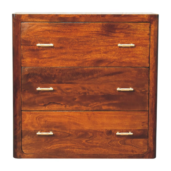 HomeRoots 28" Brown Solid Wood Sideboard with Three Drawers - Stylish Storage Solution for Every Room! 719353