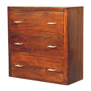HomeRoots 28" Brown Solid Wood Sideboard with Three Drawers - Stylish Storage Solution for Every Room! 719353