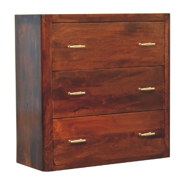 HomeRoots 28" Brown Solid Wood Sideboard with Three Drawers - Stylish Storage Solution for Every Room! 719353
