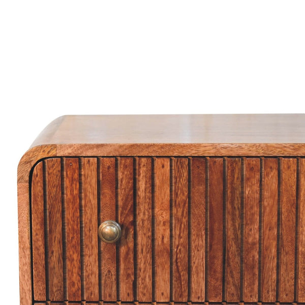 HomeRoots 32" Elegant Brown Solid Wood Sideboard with Three Drawers for Stylish Storage in Any Room 719355