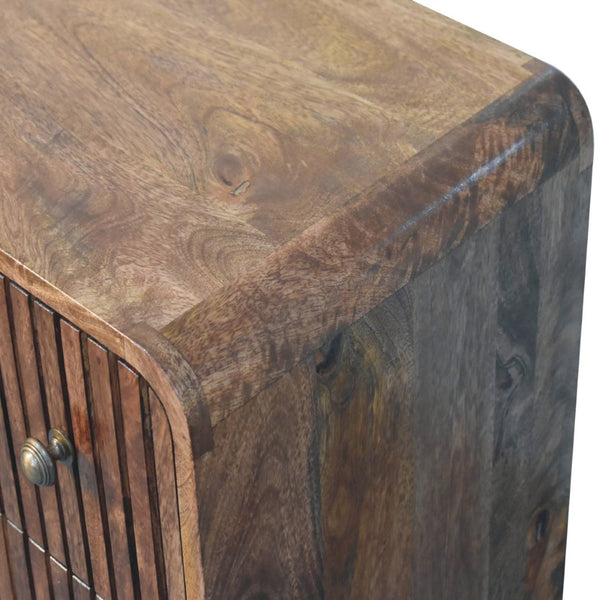 HomeRoots 32" Elegant Brown Solid Wood Sideboard with Three Drawers for Stylish Storage in Any Room 719355