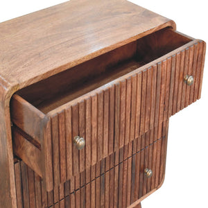 HomeRoots 32" Elegant Brown Solid Wood Sideboard with Three Drawers for Stylish Storage in Any Room 719355