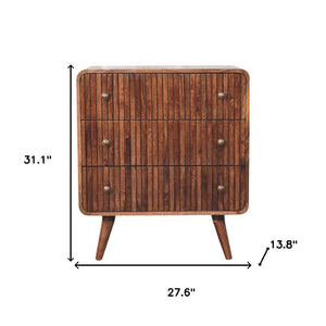 HomeRoots 32" Elegant Brown Solid Wood Sideboard with Three Drawers for Stylish Storage in Any Room 719355