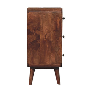 HomeRoots 32" Elegant Brown Solid Wood Sideboard with Three Drawers for Stylish Storage in Any Room 719355