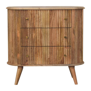 HomeRoots 35" Brown Solid Wood Sideboard with Three Drawers - Stylish, Durable Storage for Every Room 719356