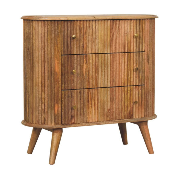 HomeRoots 35" Brown Solid Wood Sideboard with Three Drawers - Stylish, Durable Storage for Every Room 719356